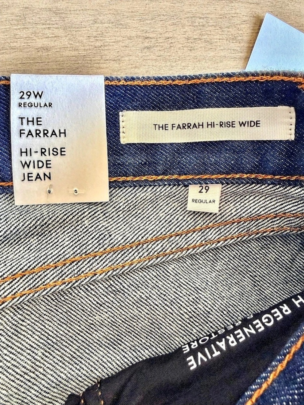 Aritzia Denim Forum The Farrah Hi-Rise Wide Leg Jeans in Blue Waist 29 NWT - Picture 8 of 14